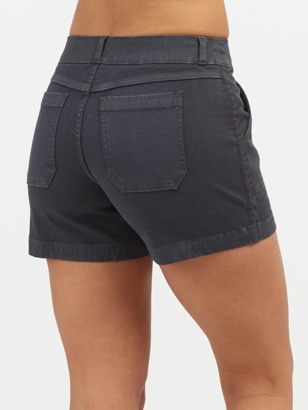 Spanx 4" Twill Short - Washed Black SZ M - Picture 3 of 3